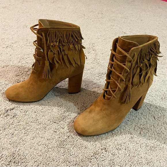 Aquazzura Suede Fringe Booties - Picture 13 of 17